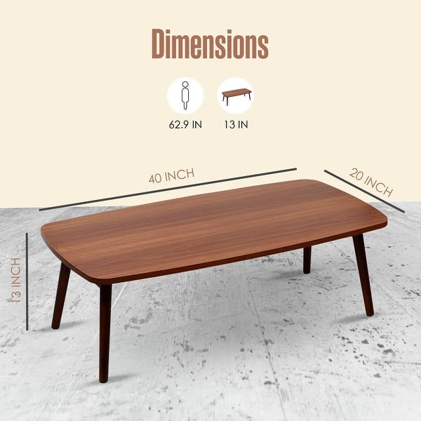 Floor Table, Low Japanese Folding Coffee Tables, Short, Wood, Walnut